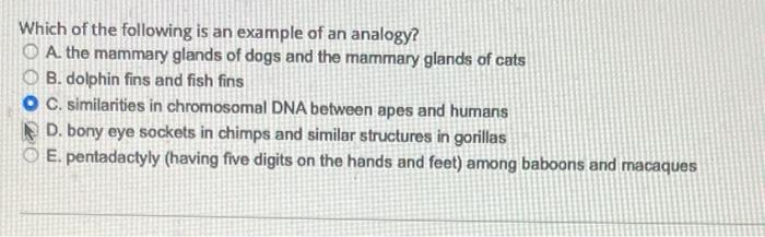 Solved Which of the following is an example of an analogy? | Chegg.com