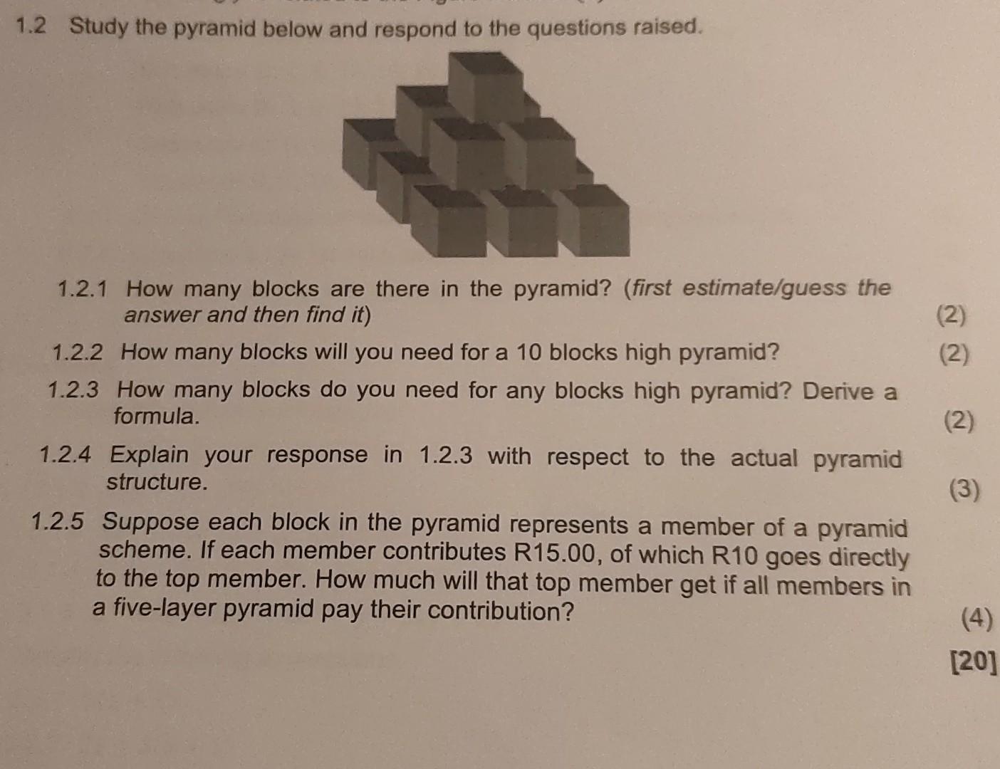 Pyramid Questions Structure Solved 1.2 Study the pyramid below and respond to the | Chegg.com