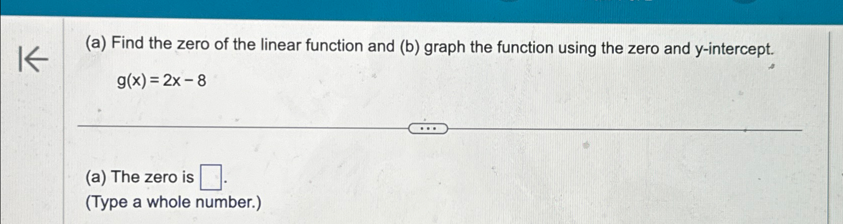 Solved (a) ﻿Find the zero of the linear function and (b) | Chegg.com