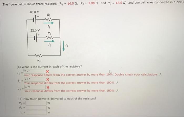 Solved The Figure Below Shows Three Resistors (R4 = 16.50, | Chegg.com