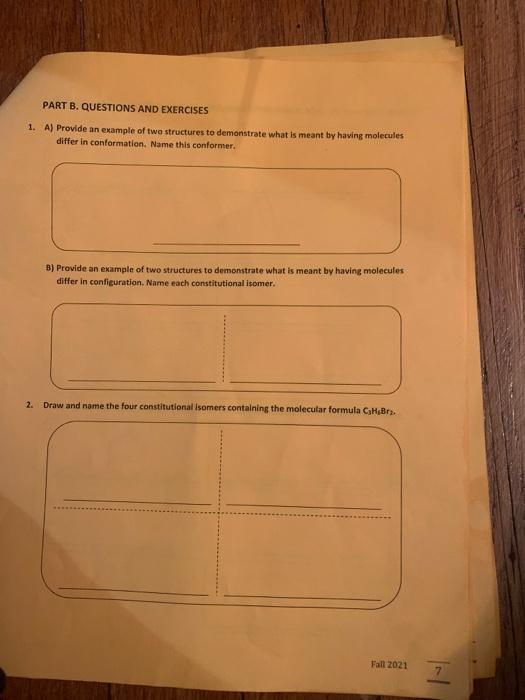 Solved PART B. QUESTIONS AND EXERCISES 1. A) Provide An | Chegg.com