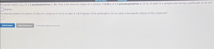 Solved degrest -The isecific rotaton, [olo. for sucrose is | Chegg.com