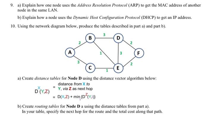 Distance From One Address To Another Solved 9 A Explain How One Node Uses The Address Chegg Com