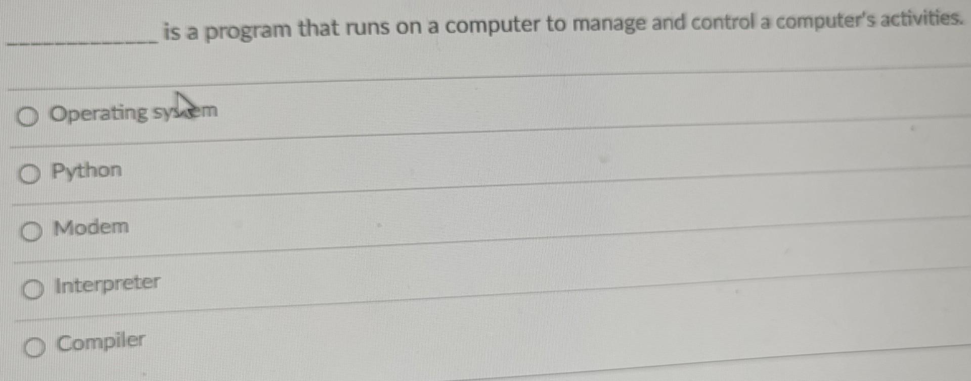 Solved is a program that runs on a computer to manage and | Chegg.com