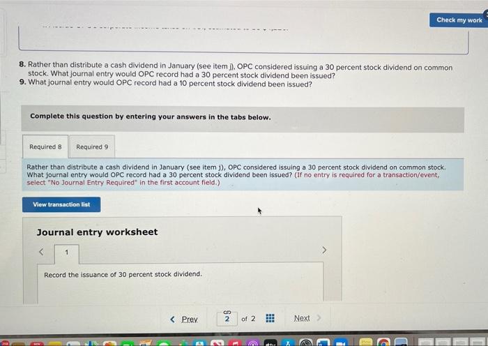 Solved Check my work 8. Rather than distribute a cash | Chegg.com