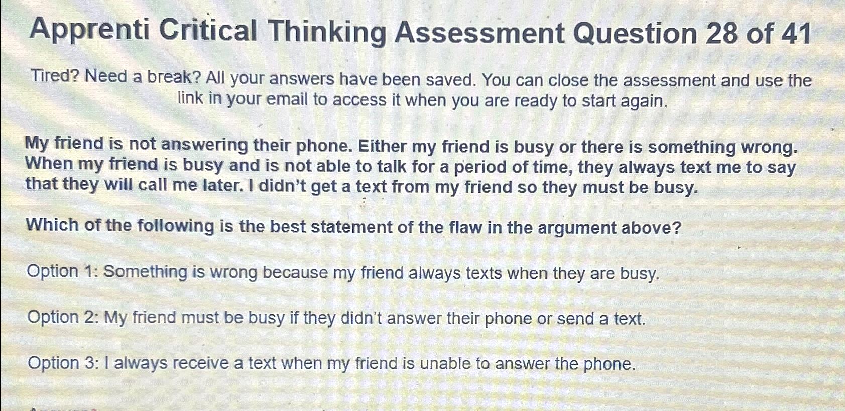 critical thinking linkedin exam answers