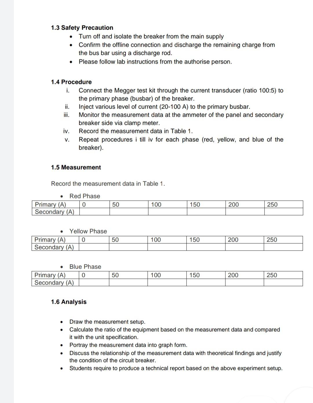 explain the method of primary injection measurement | Chegg.com