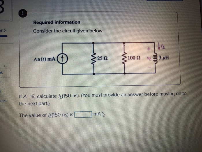 Solved Required information Consider the circuit given | Chegg.com