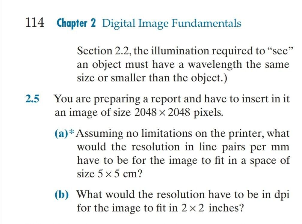 114 Chapter 2 Digital Image Fundamentals 2.5 Section | Chegg.com