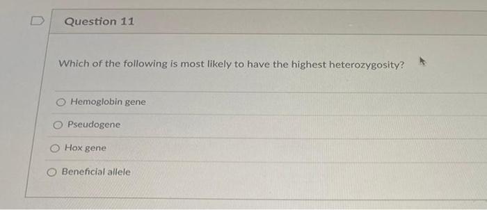 Solved Question 11 Which of the following is most likely to | Chegg.com