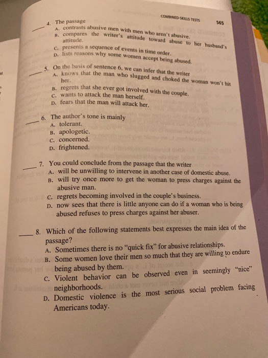 Solved 564 Combined Skills Test 1 Read The Passage Below Chegg Solved 564 Combined Skills Test 1 Read The Passage Below Chegg