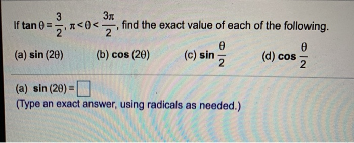 Solved If tan 3 2 ,A | Chegg.com