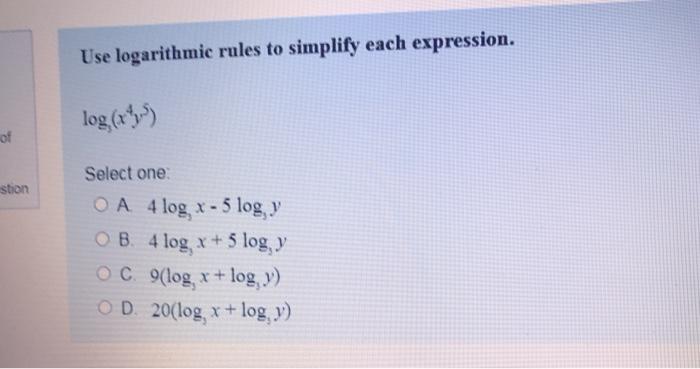 Solved Use logarithmic rules to simplify each expression. | Chegg.com