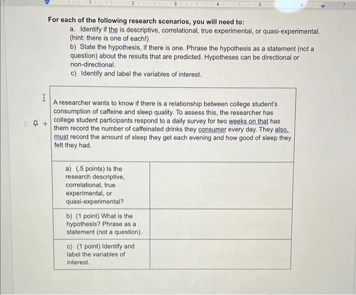 Solved For Each Of The Following Research Scenarios, You | Chegg.com