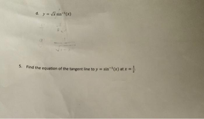how to find the derivative of inverse trig functions