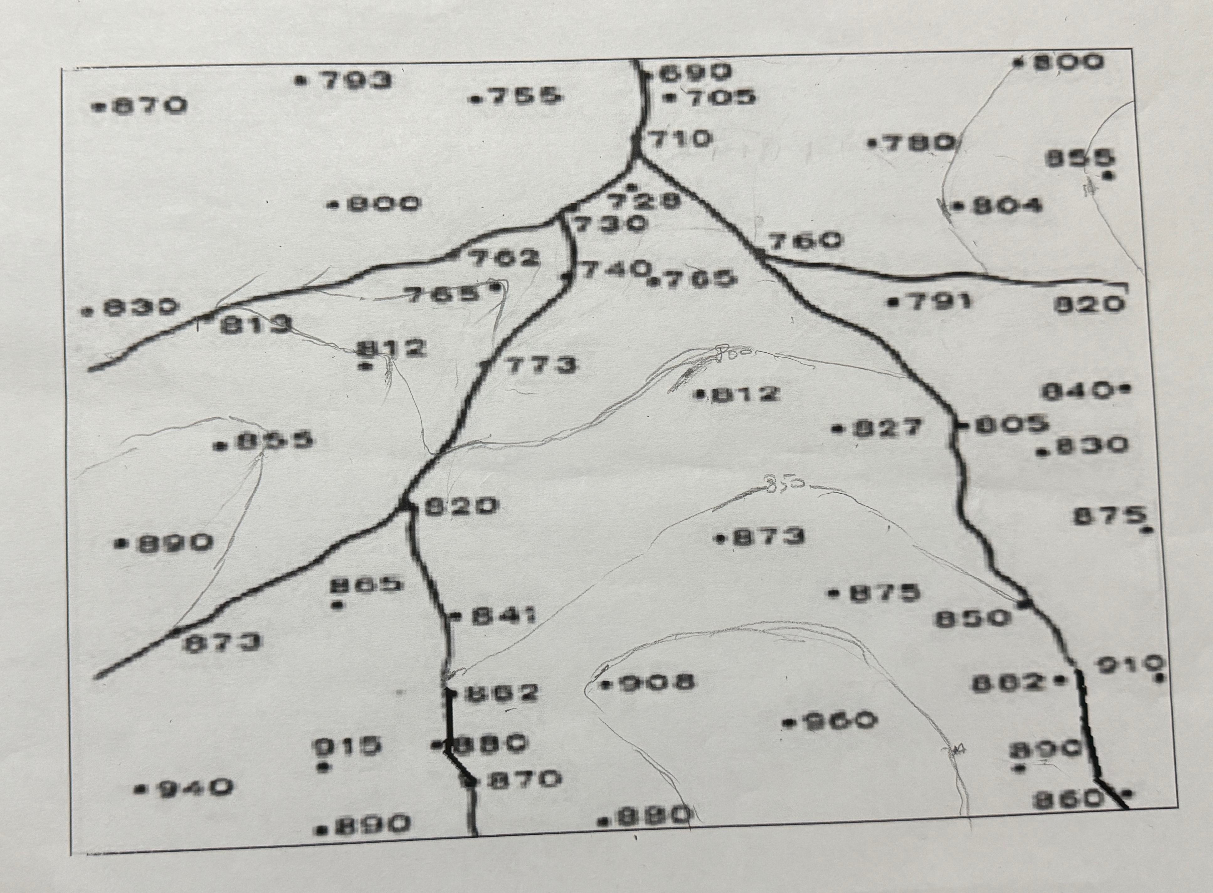 Solved Draw the contour lines on the mapComplete the map | Chegg.com