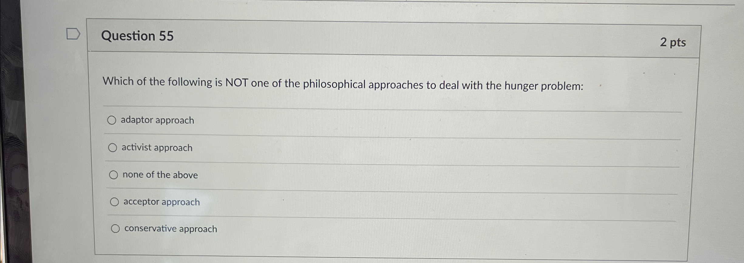 Solved Question 552 ﻿ptsWhich of the following is NOT one of | Chegg.com