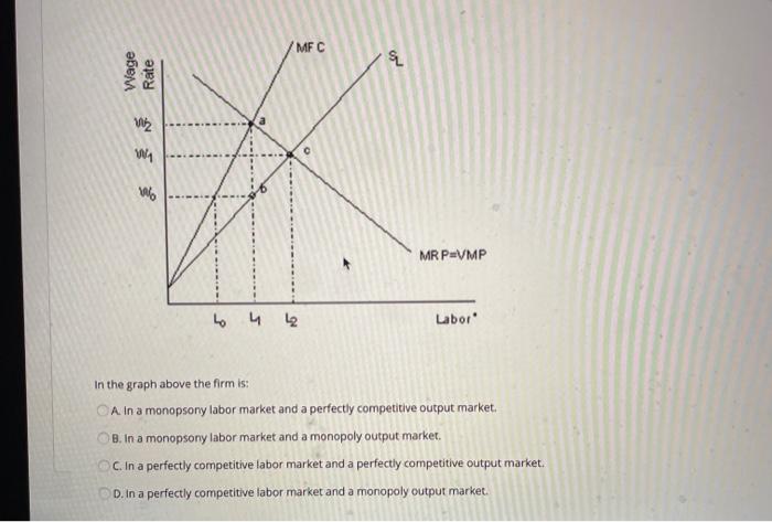 Solved MFC 2 Wage Rate 2 WG MRP-VMP Lo 15 Labor In the graph | Chegg.com