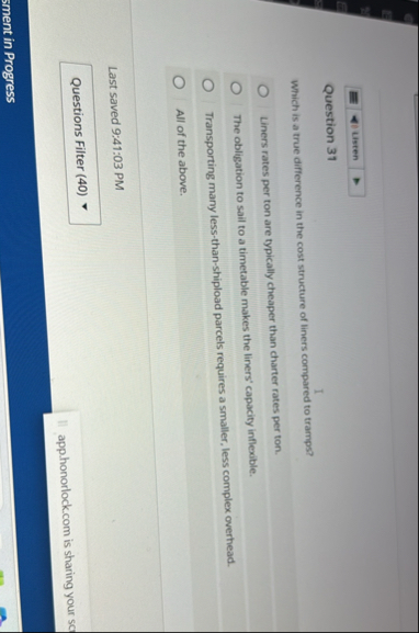 Solved ListenQuestion 31Which is a true difference in the | Chegg.com