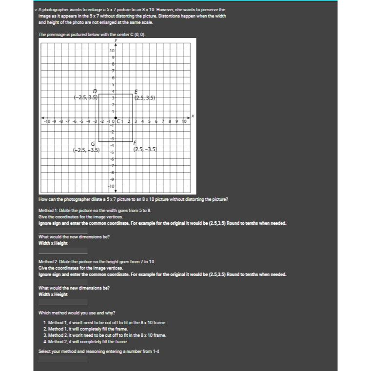 Solved A photographer wants to enlarge a 5×7 ﻿picture to an | Chegg.com