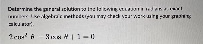 Solved Determine the general solution to the following | Chegg.com