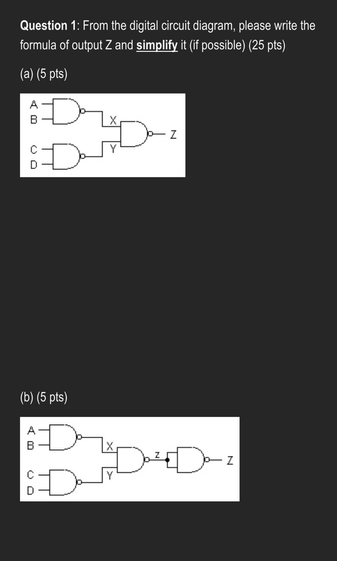 Solved Question 1: From the digital circuit diagram, please | Chegg.com