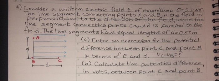 Solved Consider A Uniform Electric Field E Of Magnitude