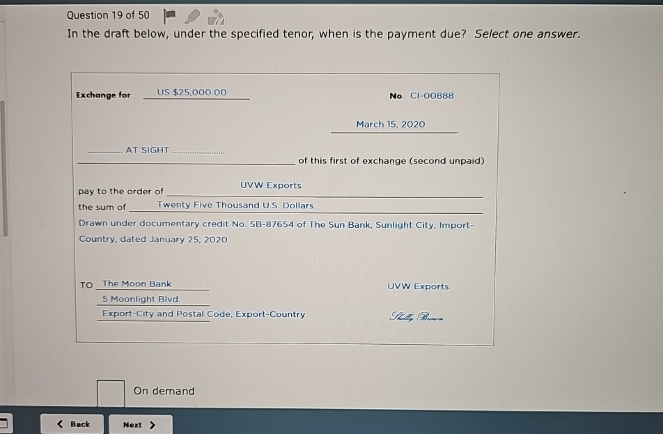 Draft Below Solved Question 19 of 50In the draft below, under the | Chegg.com