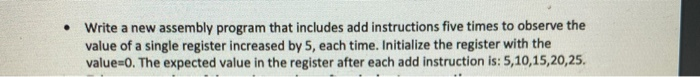 Solved Write a new assembly program that includes add | Chegg.com