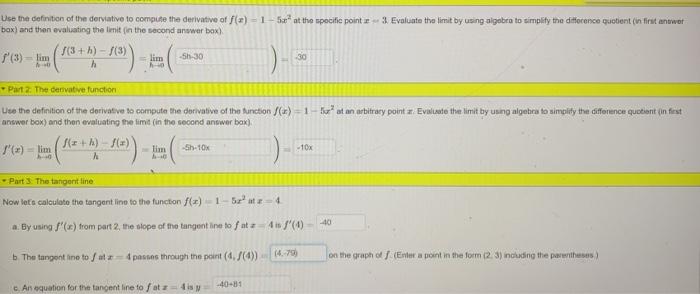 Solved Use the definition of the deviative to compute the | Chegg.com