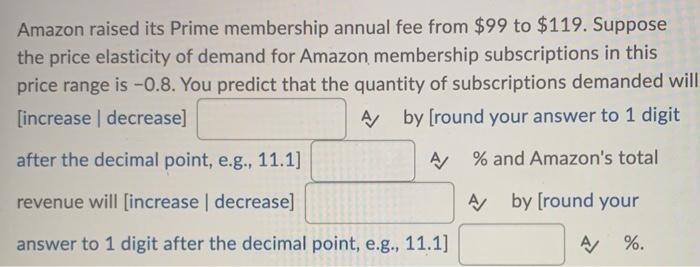 raising annual Prime cost from $119 to $139