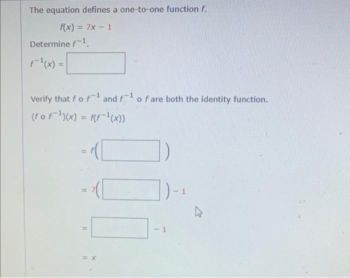 Solved The equation defines a one-to-one function f. f(x) = | Chegg.com