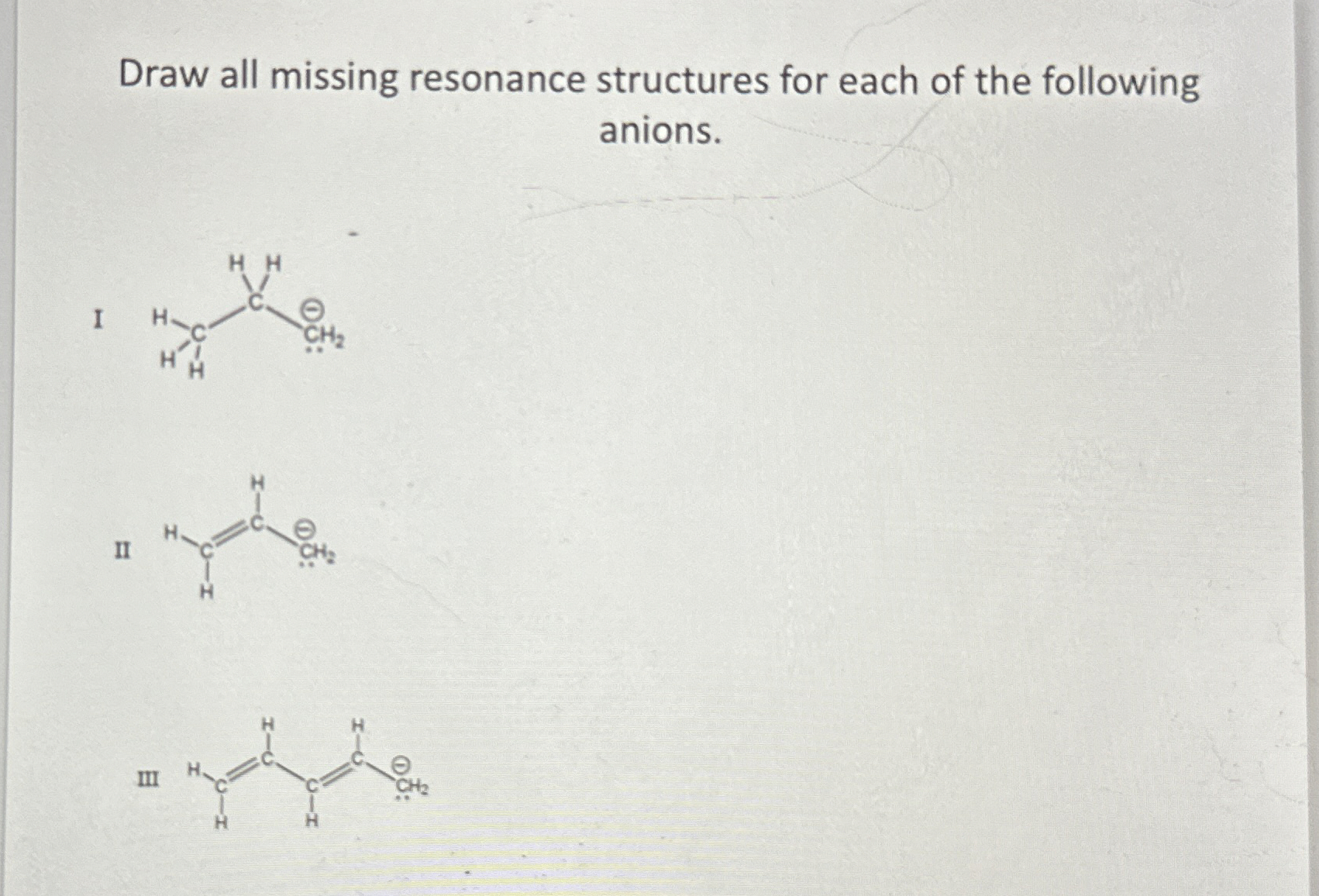 Solved Draw all missing resonance structures for each of the | Chegg.com