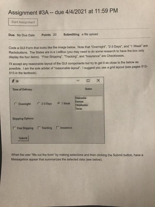 Solved using python idle;Code a GUI Form that looks like the | Chegg.com