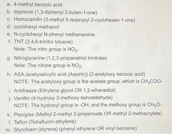 Solved A 4 Methyl Benzoic Acid B Dypnone 13 Diphenyl 