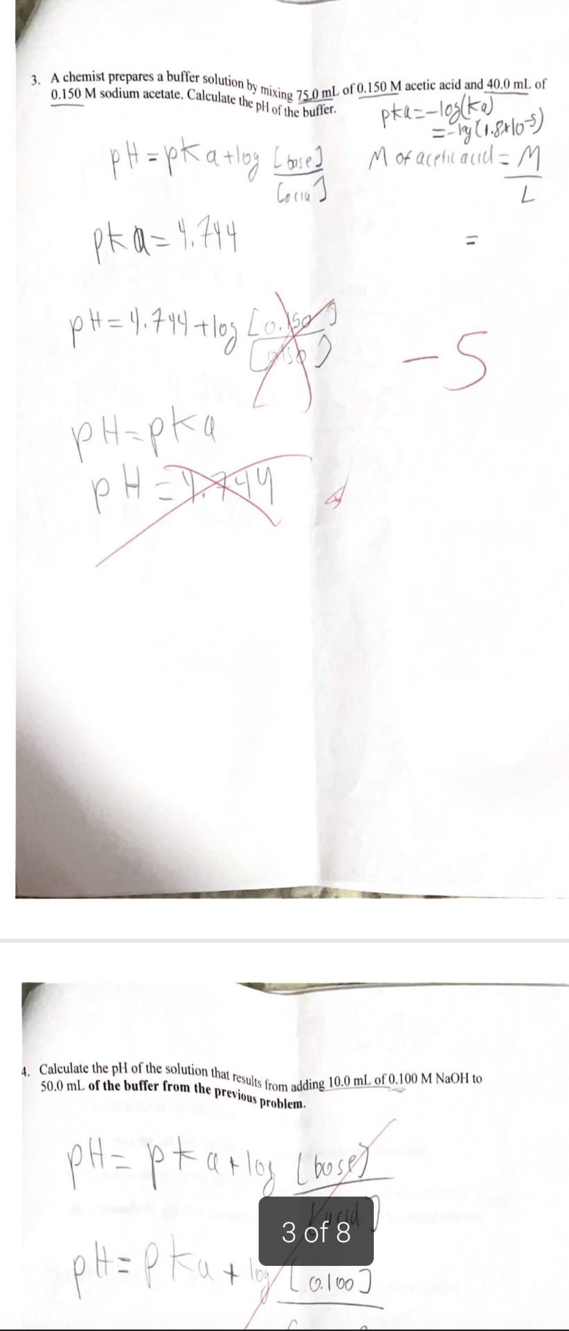 Solved 3. A chemist prepares a buffer solution by mixing 750 | Chegg.com