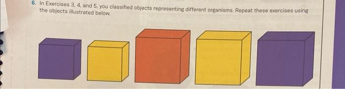 5. In Exercises 3, 4, and 5, you classified objects | Chegg.com