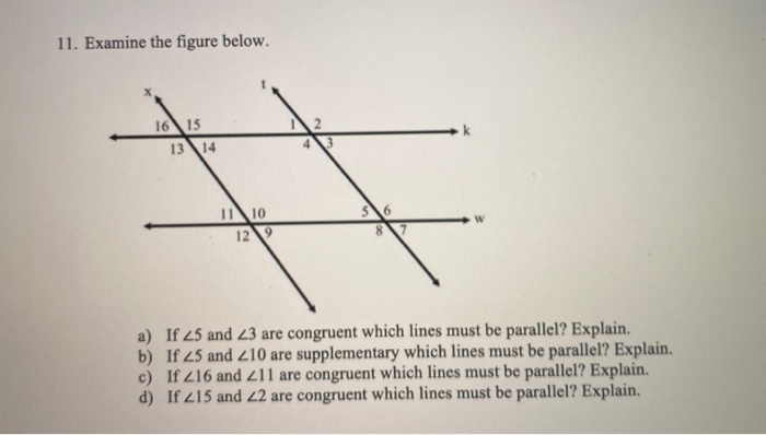 Solved 11. Examine the figure below. 14 a) If 25 and 23 are | Chegg.com