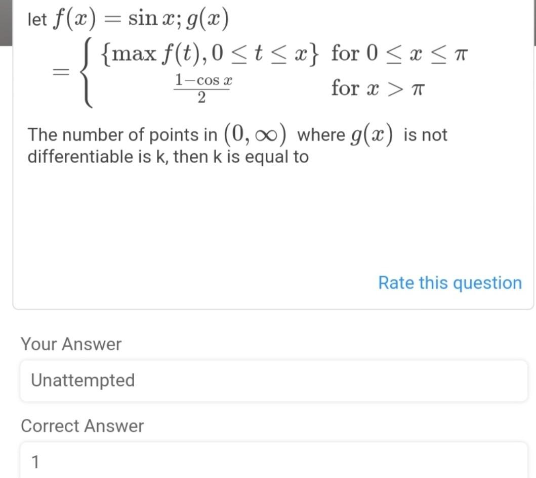 Solved Let F X Sin X G X {max F T 0 1 Cos X 2 The