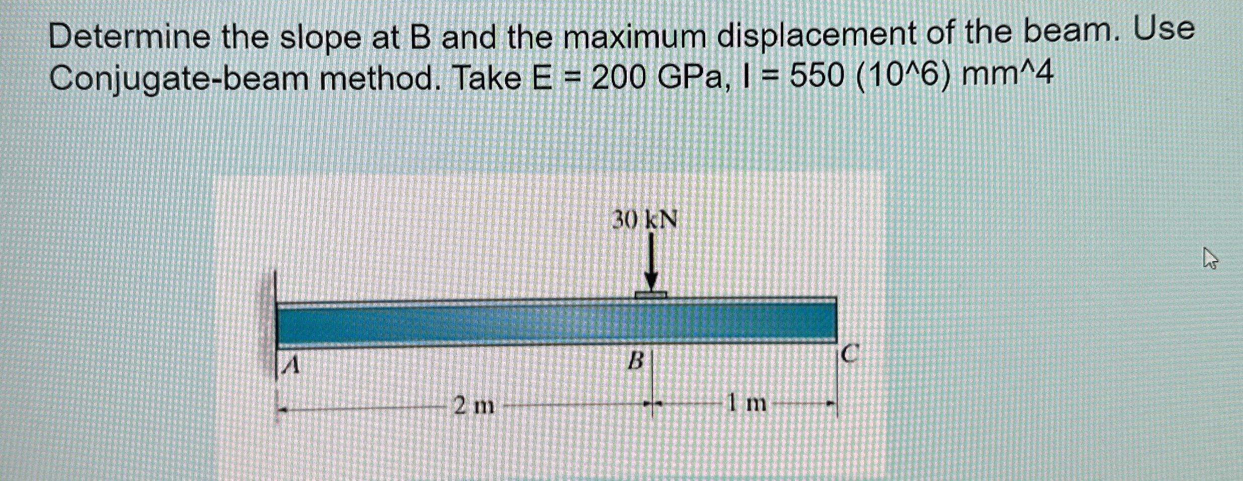 Solved Determine the slope at B and the maximum displacement | Chegg.com