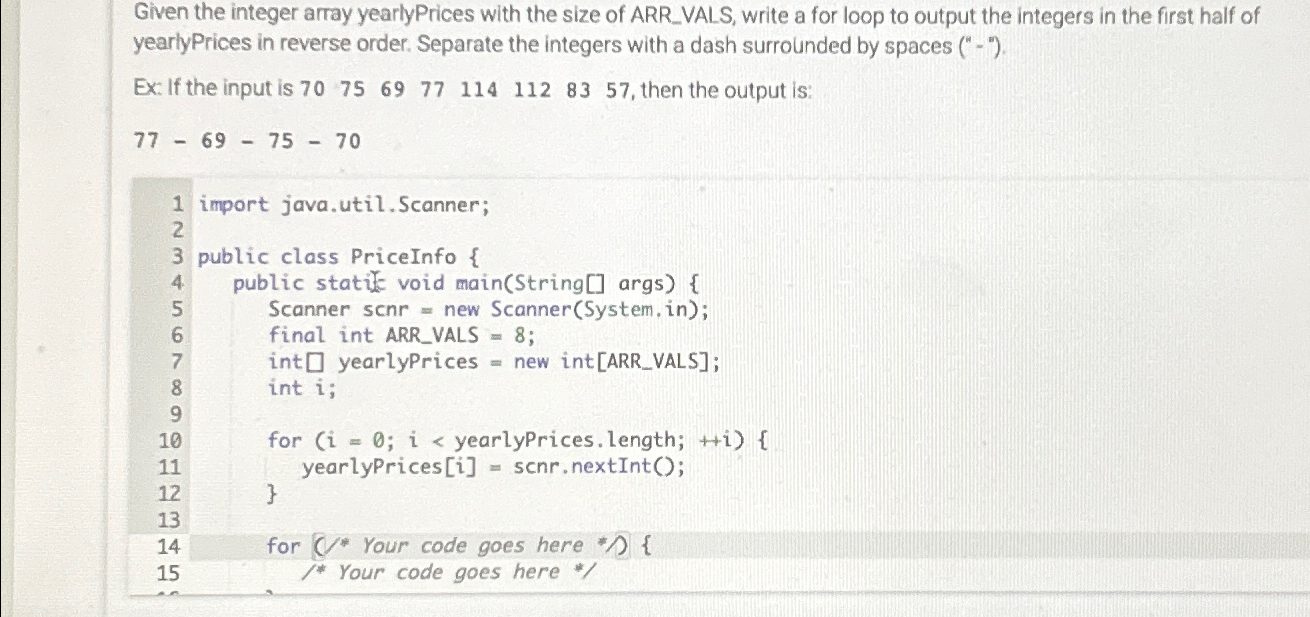 Solved Given the integer array yearlyPrices with the size of | Chegg.com