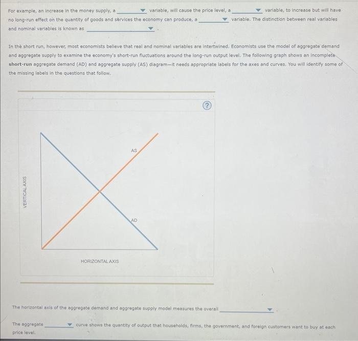 For example, an increase in the money supply, a
