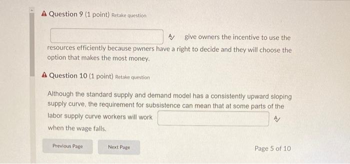 Solved A Question 9 (1 point) Retake question A give owners | Chegg.com