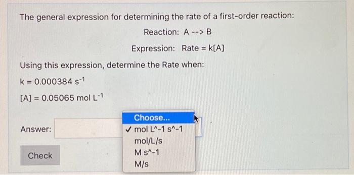 Solved The general expression for determining the rate of a | Chegg.com
