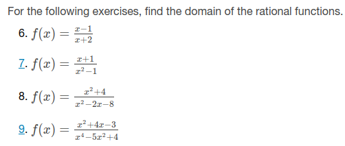 Solved For The Following Exercises, Find The Domain Of The | Chegg.com