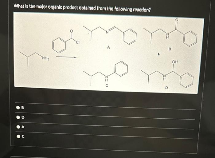 Solved What is the major organic product obtained from the | Chegg.com