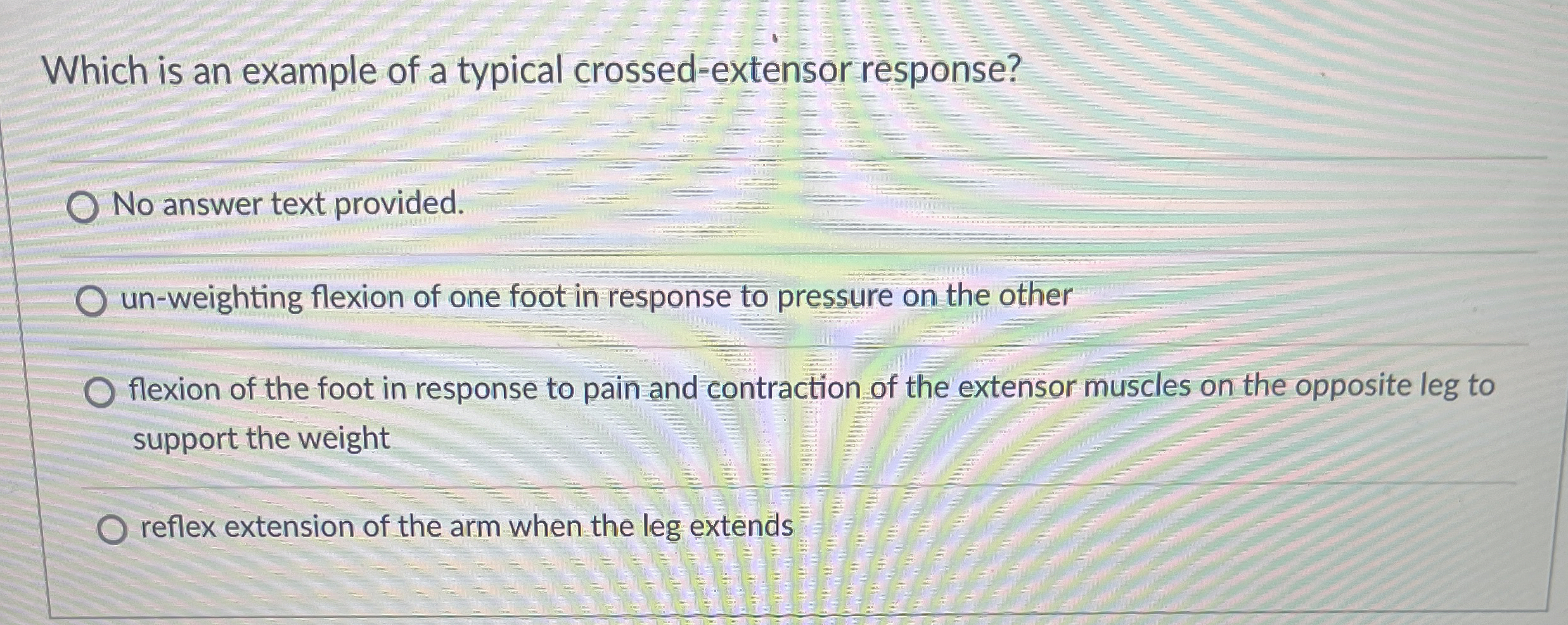 Solved Which is an example of a typical crossed-extensor | Chegg.com