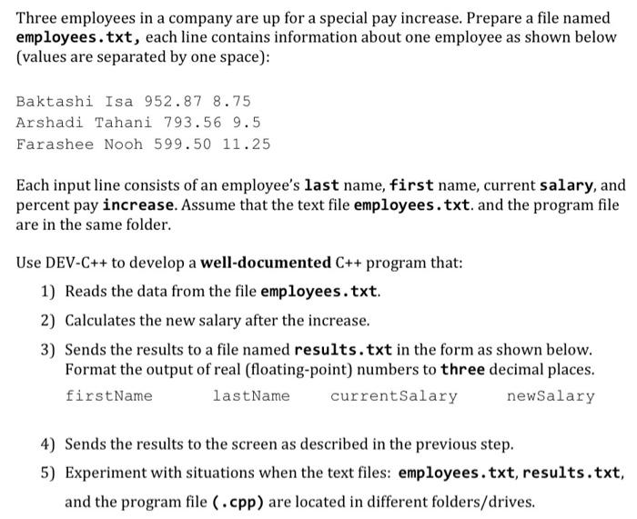 Solved Three employees in a company are up for a special pay