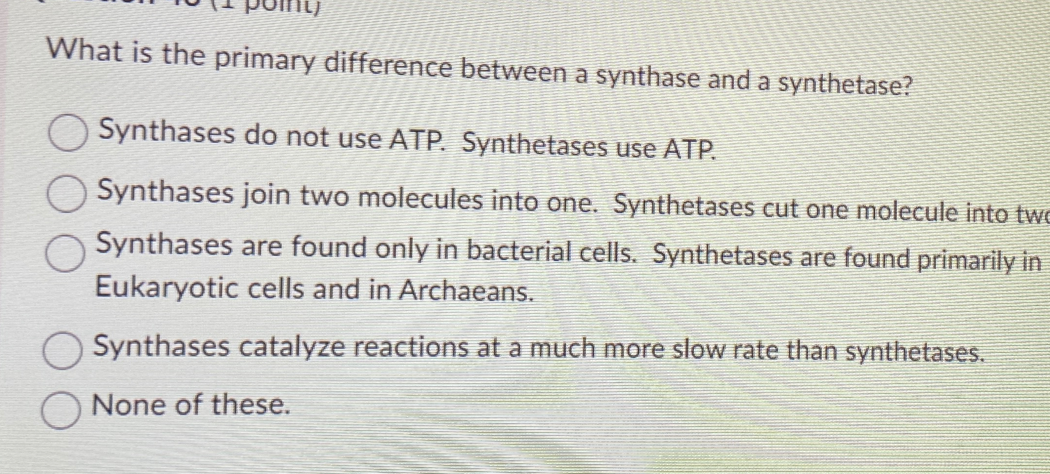 Solved What is the primary difference between a synthase and | Chegg.com
