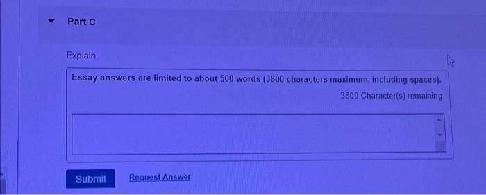 essay answers are limited to about 500 words